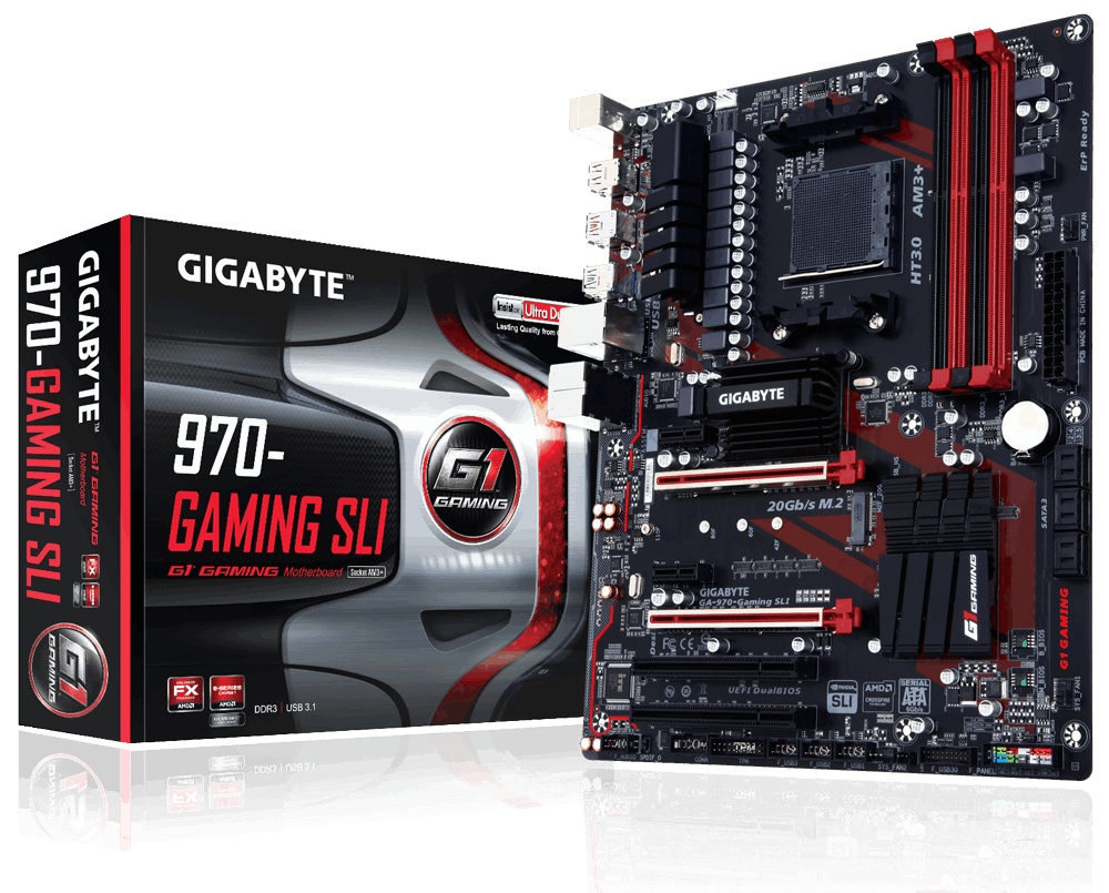 Tarjeta Madre Gigabyte ATX GA-970-GAMING SLI, S-AM3+, AMD 970 + SB950, 64GB DDR3, para AMD