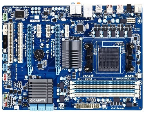Gigabyte T. Madre ATX GA-970A-D3, S-AM3, 32GB DDR3 para Phenom II X6/X4/X2, Athlon II X4/X3/X2, Athlon FX