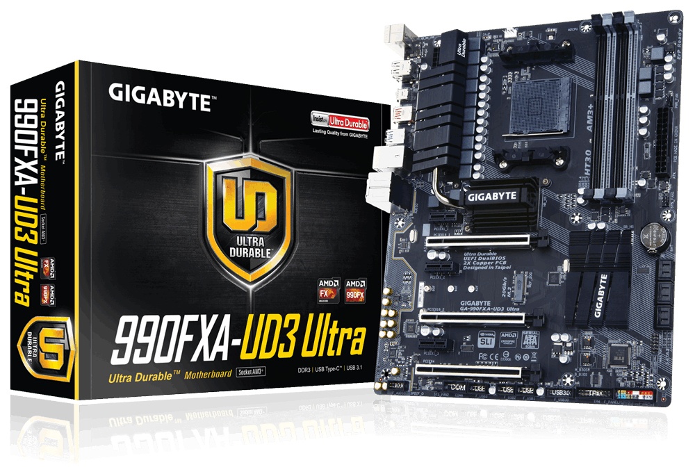 Tarjeta Madre Gigabyte ATX GA-990FXA-UD3 Ultra, S-AM3+, AMD 990FX, 64GB DDR3, para AMD