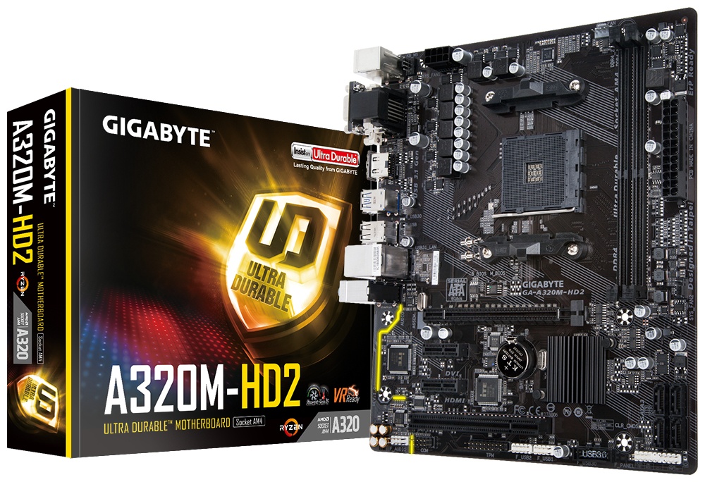 Tarjeta Madre Gigabyte micro ATX GA-A320M-HD2, S-AM4, AMD A320, HDMI, 32GB DDR4 para AMD ― Requiere Actualización de BIOS para la Serie Ryzen 3000