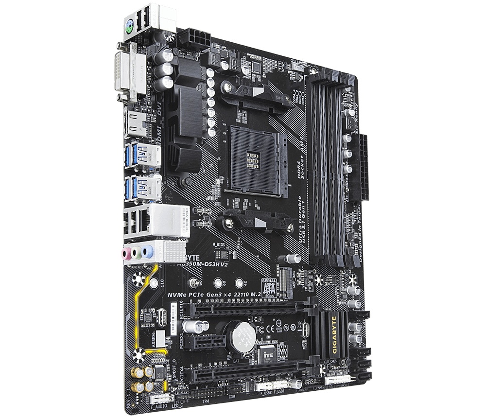Tarjeta Madre Gigabyte Micro ATX GA-AB350M-DS3H V2 (rev. 1.1), S-AM4, AMD B350, HDMI, 64GB DDR4 para AMD