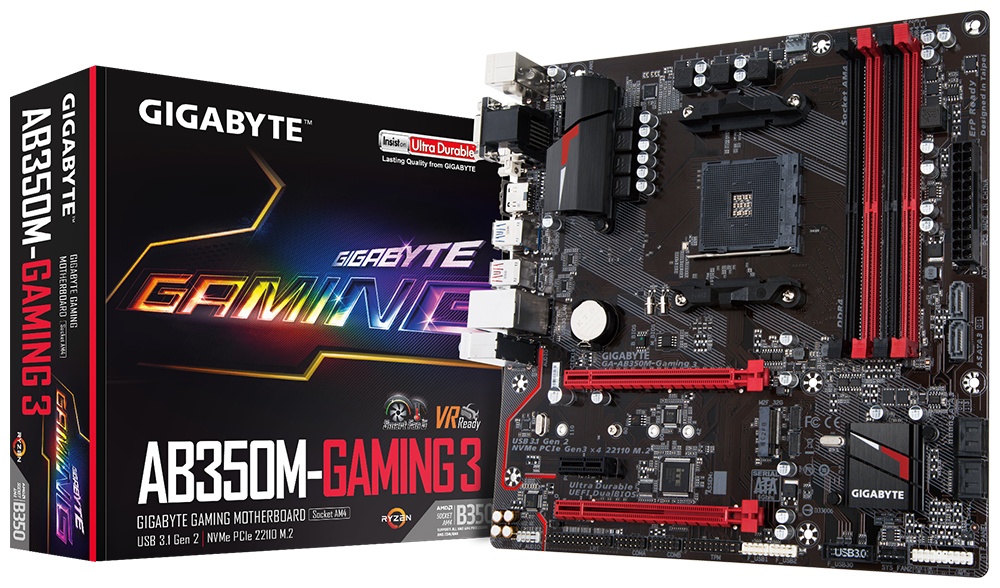 Tarjeta Madre Gigabyte microATX GA-AB350M-Gaming 3, S-AM4, AMD B350, HDMI, 64GB DDR4 para AMD