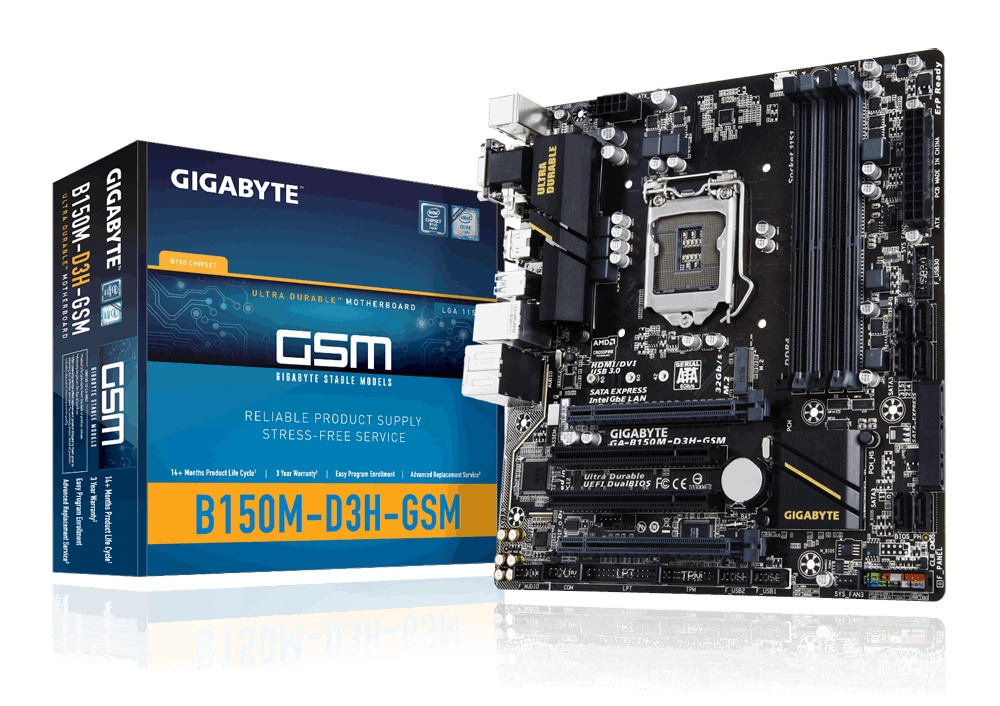 Tarjeta Madre Gigabyte micro ATX GA-B150M-D3H GSM, S-1151, Intel B150, HDMI, 64GB DDR4 para Intel