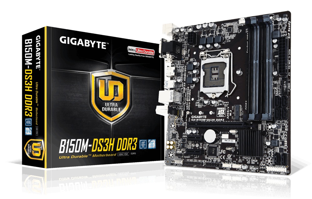 Tarjeta Madre Gigabyte micro ATX GA-B150M-DS3H DDR3, S-1151, Intel B150, HDMI, 64GB DDR3, para Intel ― Requiere Actualización de BIOS para trabajar con Procesadores de 7ma Generación