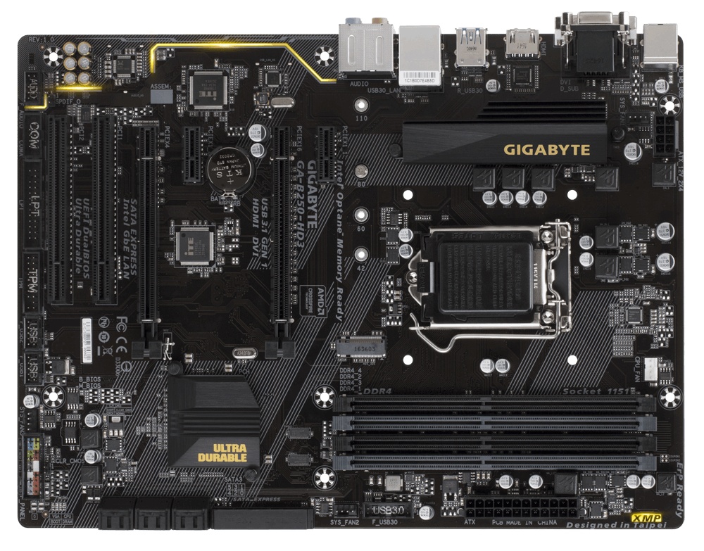 Tarjeta Madre Gigabyte ATX GA-B250-HD3, LGA1151, Intel B250, HDMI, 64GB DDR4 para Intel