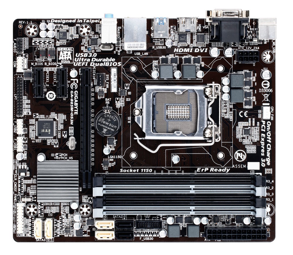 Tarjeta Madre Gigabyte micro ATX GA-B85M-DS3H, S-1150, Intel B85, HDMI, 32GB DDR3, para Intel