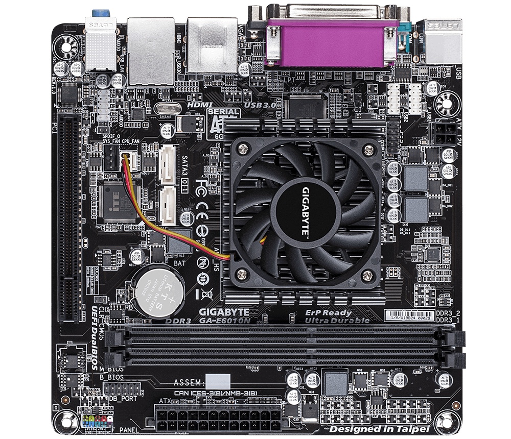 Tarjeta Madre Gigabyte mini ITX GA-E6010N, AMD E1-6010 Integrada, HDMI, 32GB DDR3 para AMD - Gráficos Integrados Radeon R2