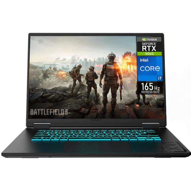 Laptop Gamer Gigabyte Gaming A16, 16" 1920x1200 WUXGA, Intel Core i7-13620H, NVIDIA GeForce RTX 5060, 32GB, 1TB SSD, Windows 11 Home, Español