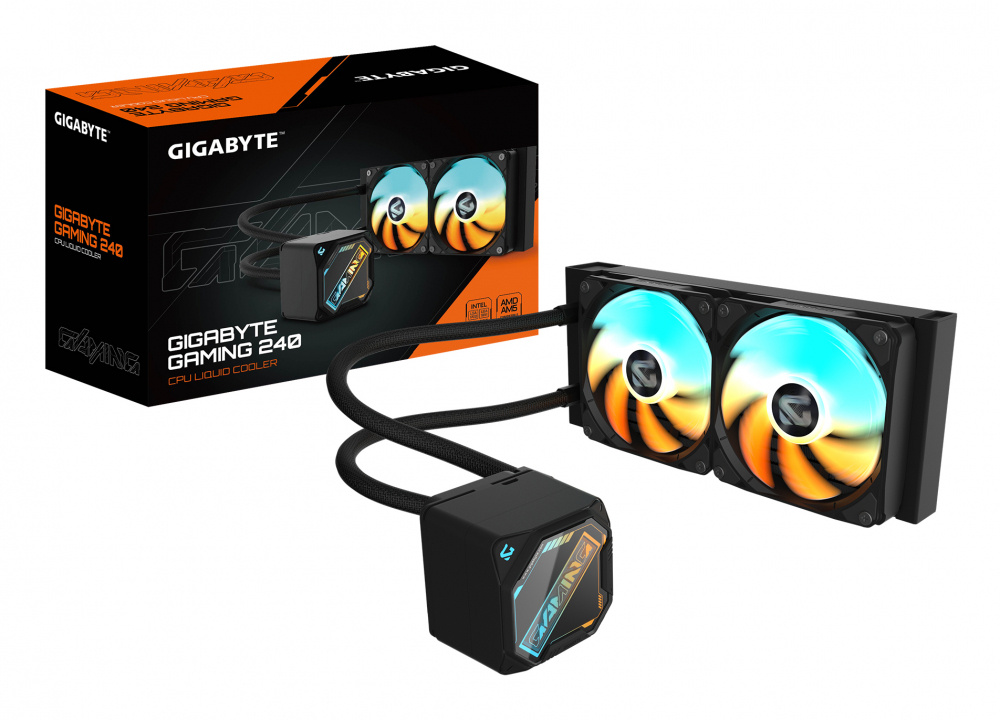 Gigabyte GME 240 Enfriamiento Líquido para CPU, 2x 120mm, hasta 2200RPM, Negro