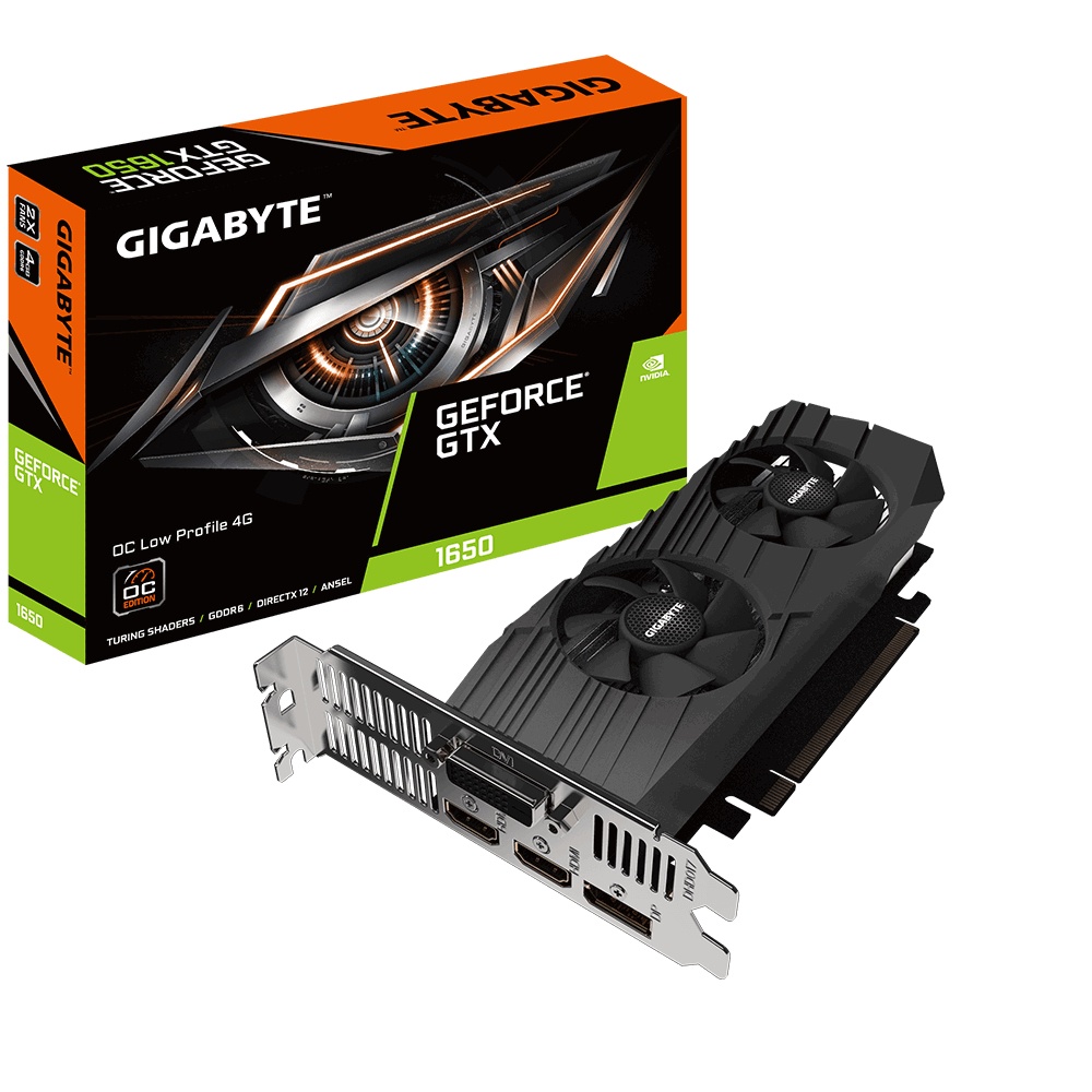 Tarjeta de Video Gigabyte NVIDIA GeForce GTX 1650 OC Low Profile, 4GB 128-bit GDDR6, PCI Express 3.0 x16