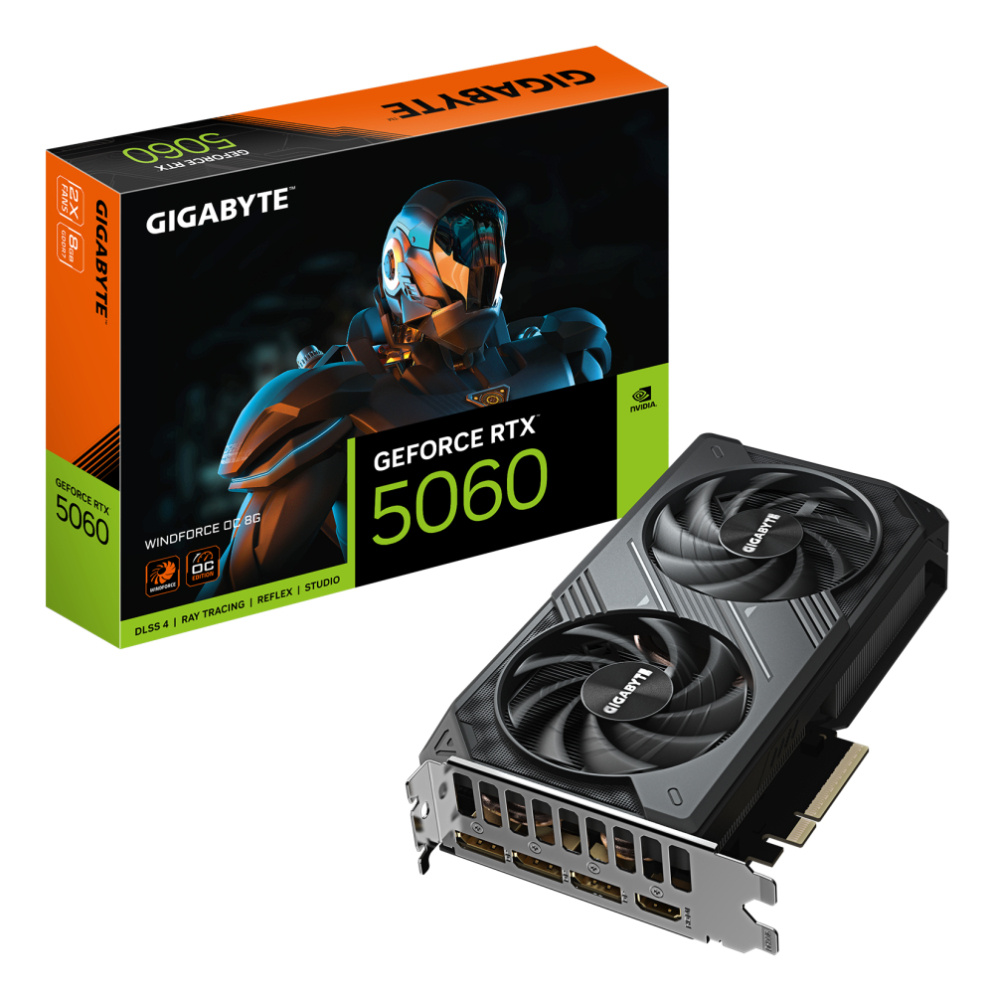 Tarjeta de Video Gigabyte NVIDIA GeForce RTX 5060 WINDFORCE OC 8G, 8GB 128-bit GDDR7, PCI Express 5.0