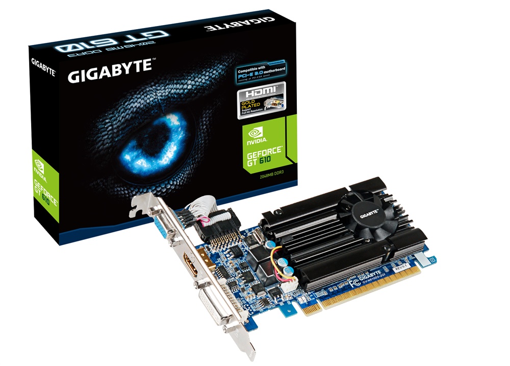 Tarjeta de Video Gigabyte NVIDIA GeForce GT 610, 2GB 64-bit DDR3, PCI Express 2.0