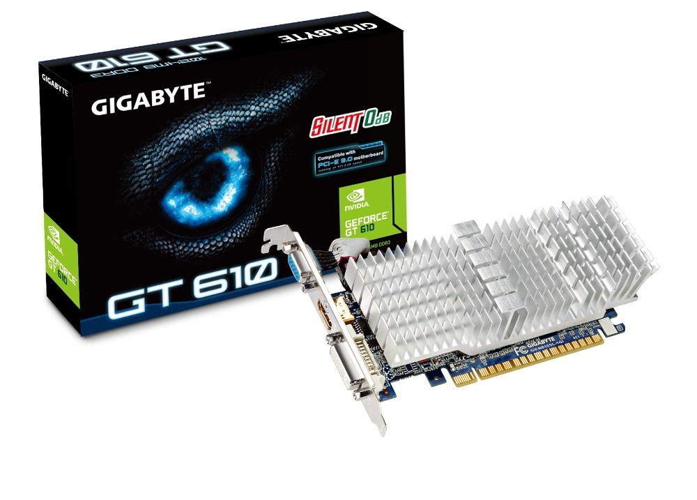 Tarjeta de Video Gigabyte NVIDIA GeForce GT 610 Silent, 1GB 64-bit DDR3, PCI Express 2.0