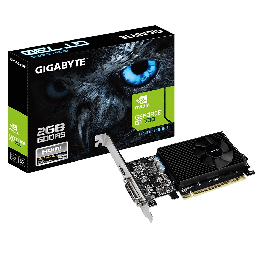 Tarjeta de Video Gigabyte GeForce NVIDIA GT 730, 2GB 64-bit GDDR5, PCI Express x8 2.0