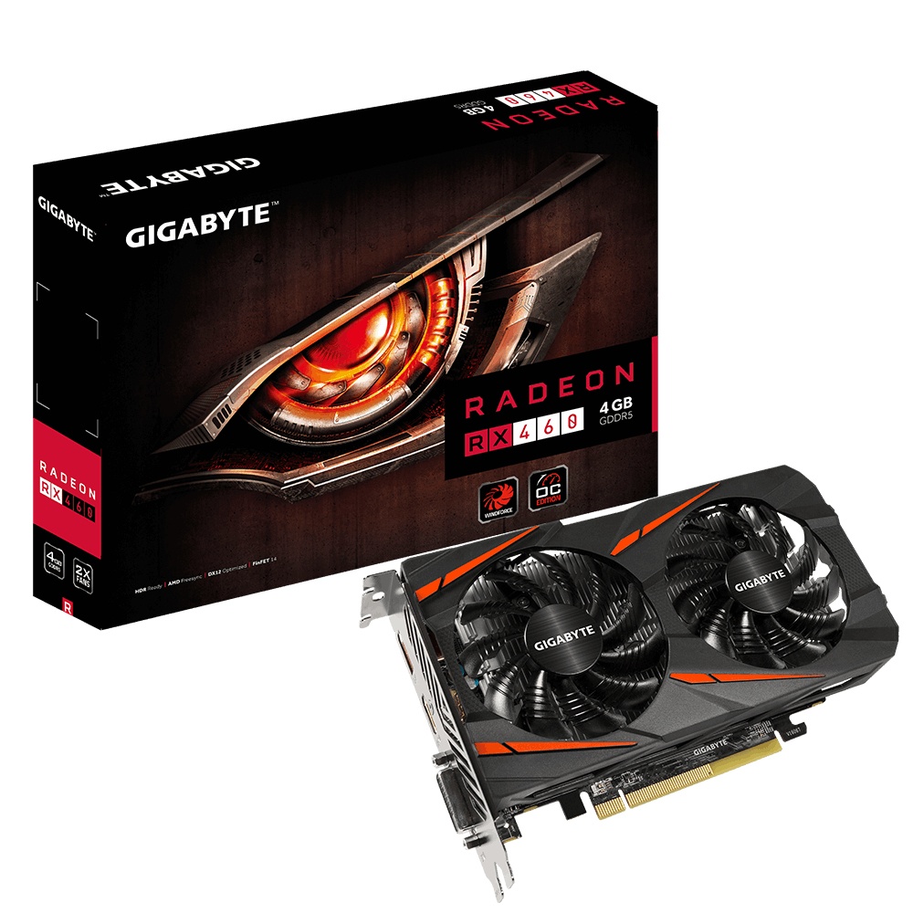 Tarjeta de Video Gigabyte AMD Radeon RX 460 OC WINDFORCE 350W, 4GB 128-bit GDDR5, PCI Express 3.0 x8