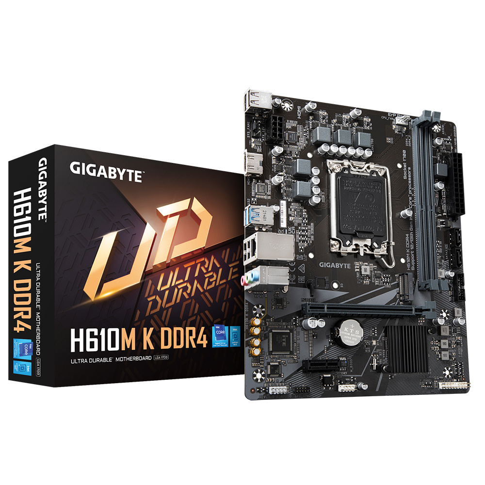 Tarjeta Madre Gigabyte H610M K, Micro-ATX, LGA 1700, Intel H610, 64GB DDR4, HDMI/DP para Intel