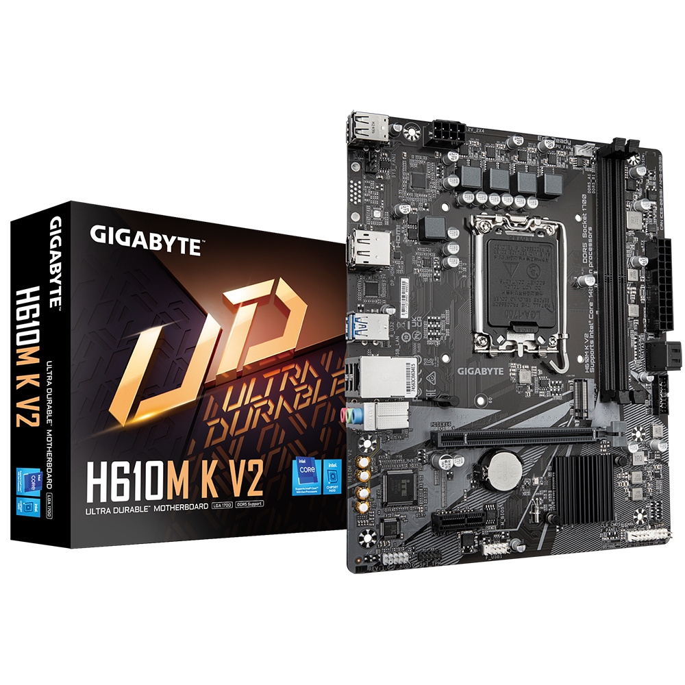 Tarjeta Madre Gigabyte H610M K V2, Micro-ATX, LGA 1700, Intel H610, 128GB DDR5, HDMI/DP para Intel