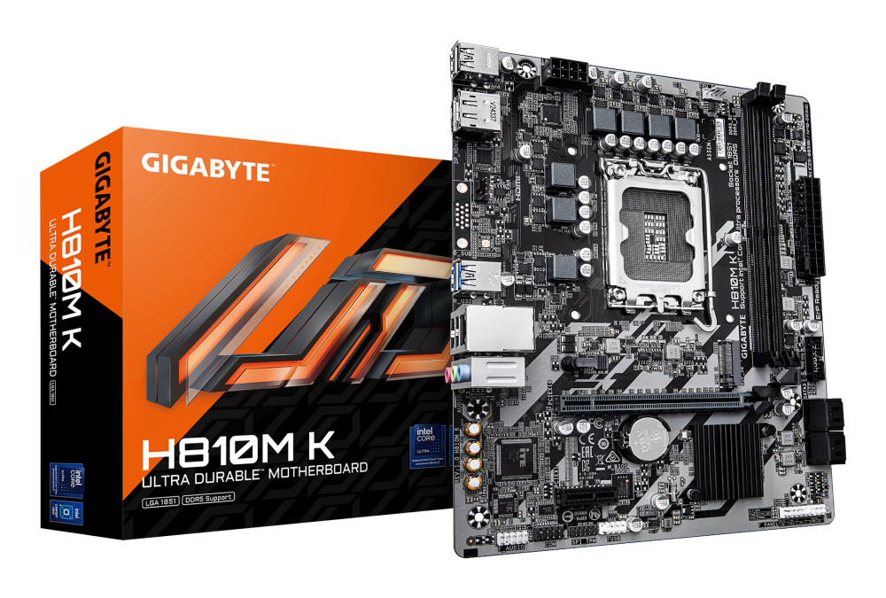 Tarjeta Madre Gigabyte H810M K, Micro-ATX, LGA 1851, Intel H810, 128GB DDR5, HDMI/DP para Intel