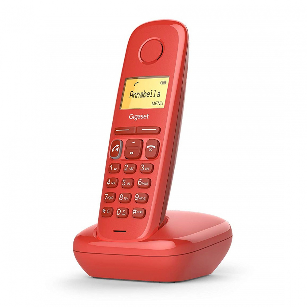 Gigaset Teléfono Inalámbrico DECT-A270, 1 Auricular, Rojo
