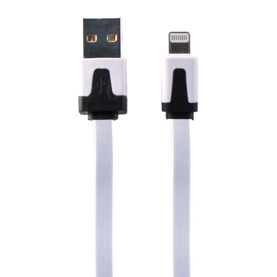 Ginga Cable Cargador USB para iPhone 5, Negro/Blanco