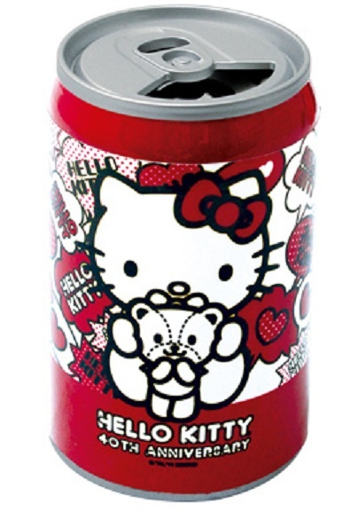 Ginga Bocina Lata Hello Kitty, Alámbrico, Rojo/Blanco - incluye Cable USB/3.5mm