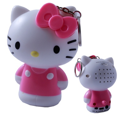 Ginga Mini Bocina Portátil, Alámbrico, Diseño Hello Kitty
