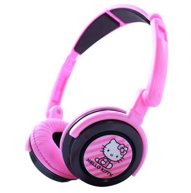 Ginga Audífonos Hello Kitty, Alámbrico, 3.5mm, Negro/Rosa