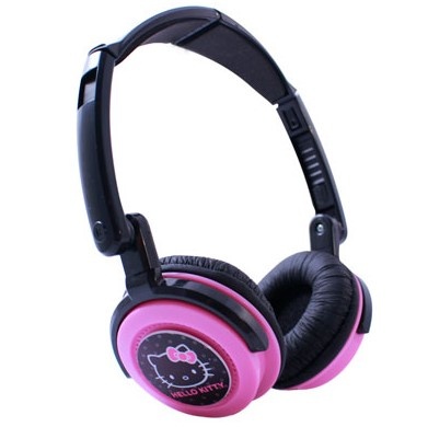 Ginga Audífonos Hello Kitty, Alámbrico, 3.5mm, Negro/Rosa