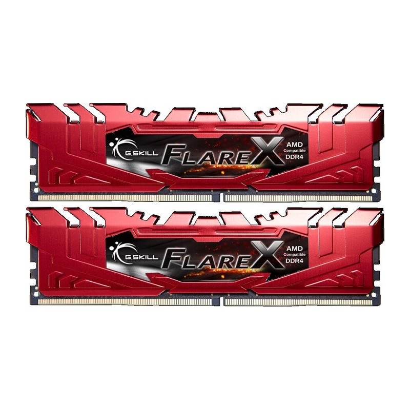 Kit Memoria RAM G.Skill Flare X DDR4, 2400MHz, 16GB (2 x 8GB), Non-ECC, CL16, XMP, Rojo
