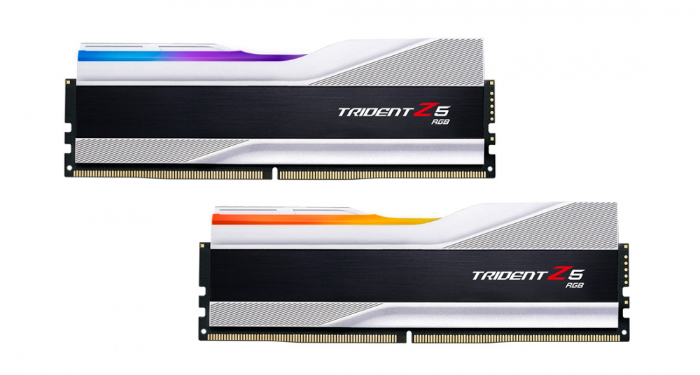 Kit Memoria RAM G.Skill Trident Z5 RGB DDR5, 6000MHz, 32GB (2 x16GB), Non-ECC, CL36, XMP, Plata