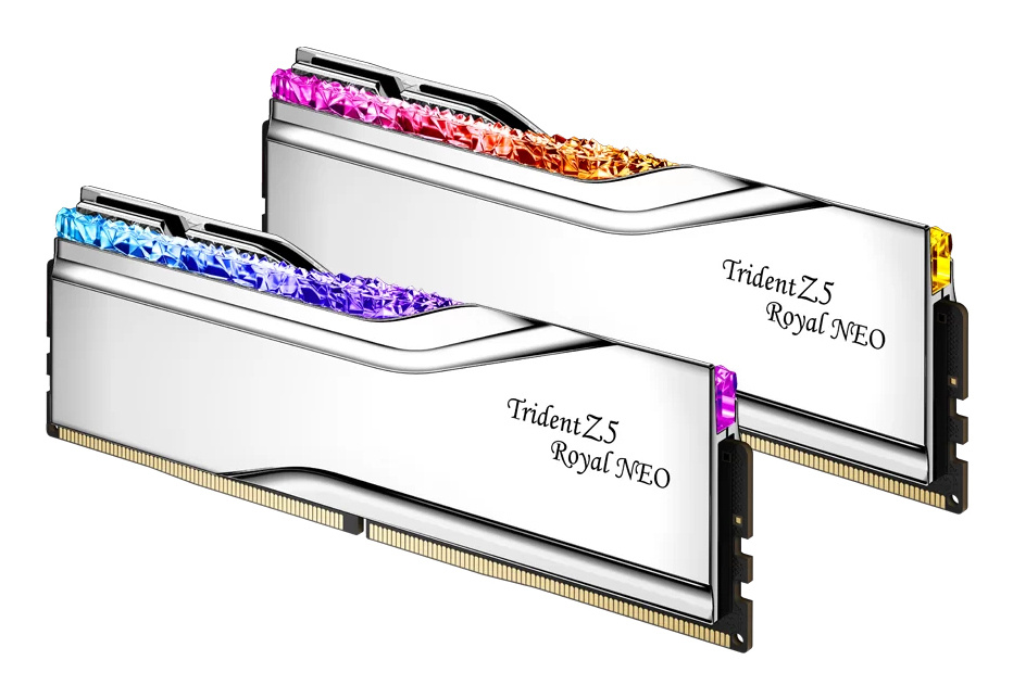 Kit Memoria RAM G.Skill Trident Z5 Royal Neo DDR5, 6400MHz, 32GB - 2 x 16GB, CL30, EXPO, Plata