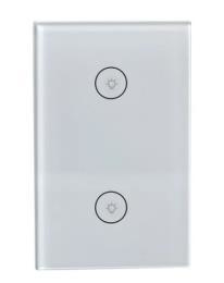 Haier Interruptor de Luz Inteligente WF02, 2 Botones, WiFi, Blanco