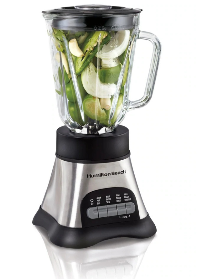 Hamilton Beach Licuadora 58160-MX, 1.25 Litros, 700W, 4 Velocidades, Plata/Negro