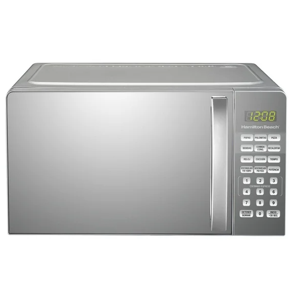 Hamilton Beach Horno de Microondas HB-P70J17AL, 0.7 Pies Cúbicos, 700W, 19.8 Litros, Plata
