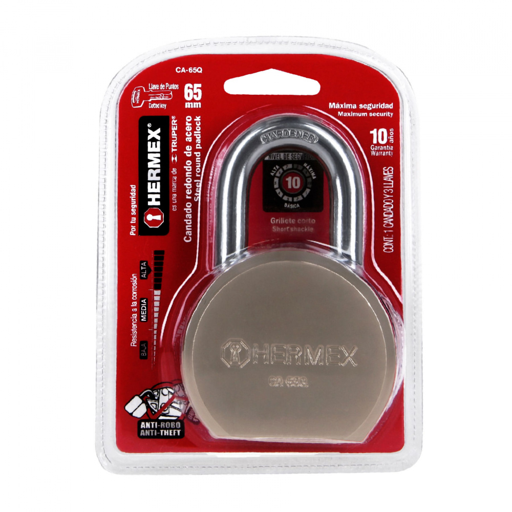 Hermex Candado de Acero 43336, 65mm, Acero | Cyberpuerta.mx