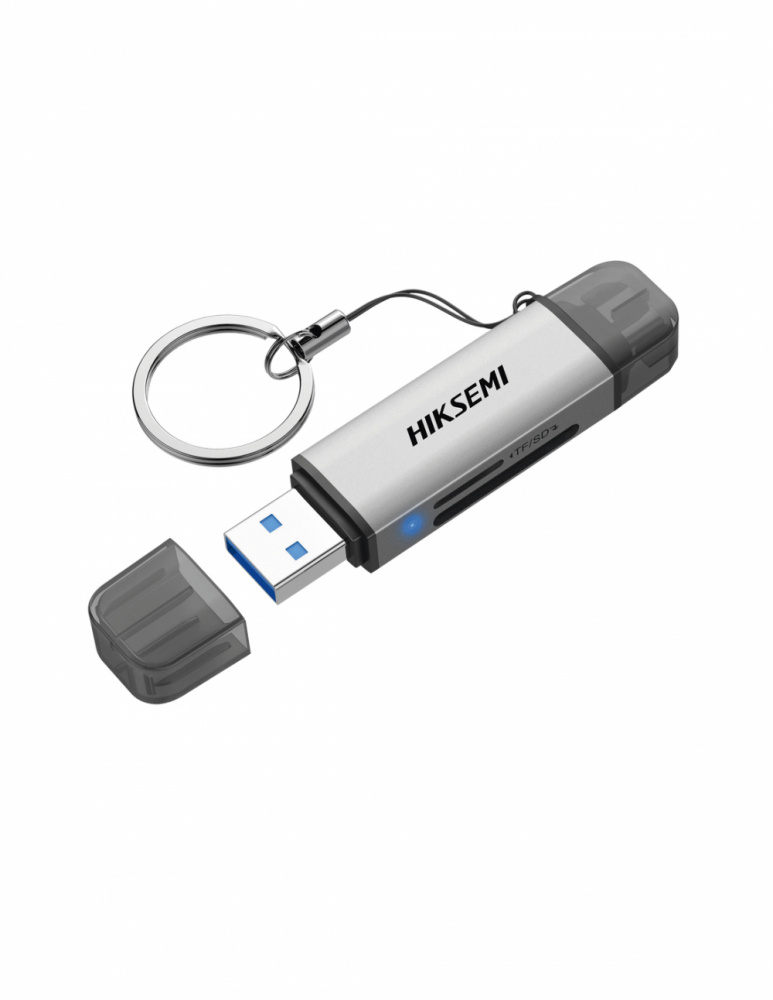 Hiksemi Lector de Memoria HS-HUB-CR01, SD/MicroSD, USB 3.0, Plata