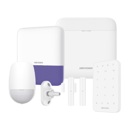 Hikvision Kit Sistema de Alarma AXPRO-KIT-KEYPAD, Inalámbrico, 48 Zonas de Alarma, 1 Sensor de Movimiento, 2 Sensores Puerta/Ventana, con Panel de Control