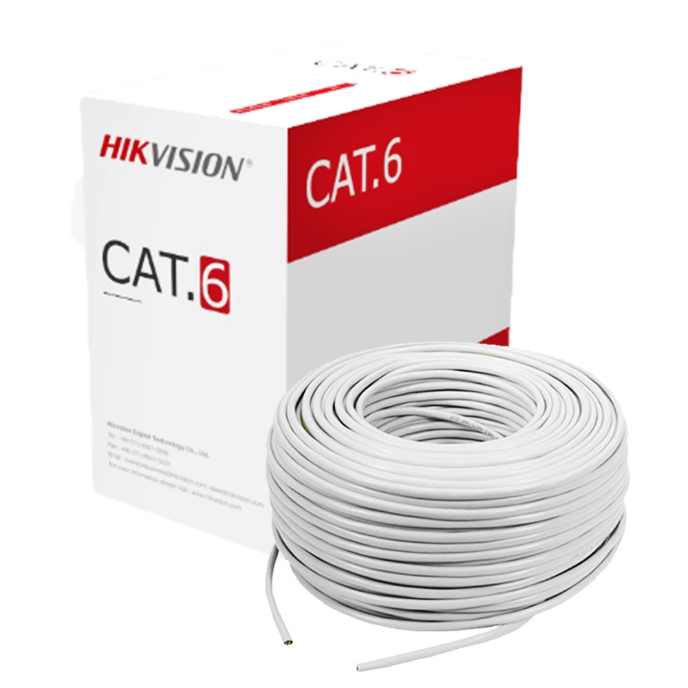 Hikvision Bobina de Cable Ethernet Cat6, UTP, 305 Metros