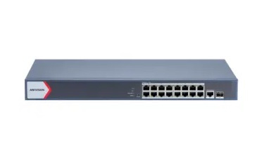 Switch Hikvision DS-3E1518P-EI, 17 Puertos Gigabit Ethernet 10/100/1000 16 x PoE 230W, 56 Gbit/s, 8000 Entradas, Administrado