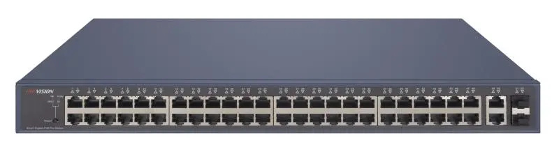 Switch Hikvision Gigabit Ethernet RG-ES209GC-P, 48 Puertos PoE 10/100/1000Mbps + 2 Puertos SFP, 470W, 104 Gbit/s, 16000 Entradas - Administrable