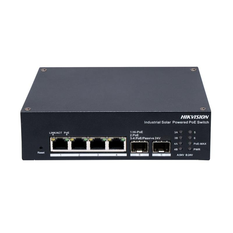 Switch Hikvision DS-3T1506HP-EI-UPS, 4 Puertos Gigabit Ethernet 10/100/1000 4 x PoE 110W, 2 Puertos SFP, 14 Gbit/s, 2000 Entradas, Administrado