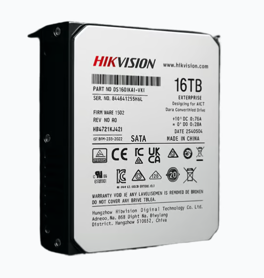 Disco Duro para Videovigilancia Hikvision DS160HKAI-VX1 3.5", 16TB, SATA III, 6 Gbit/s, 7200RPM, 512MB Caché