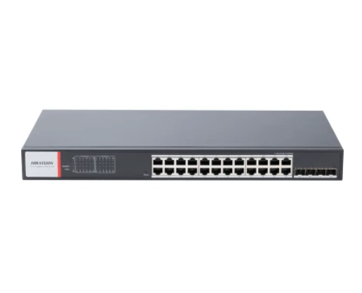 Switch Hikvision DS3T1528HPSI24P4F, 24 Puertos Gigabit Ethernet 10/100/1000 24 x PoE+ 370W, 4 Puertos SFP, 56 Gbit/s, 8000 Entradas, Administrado