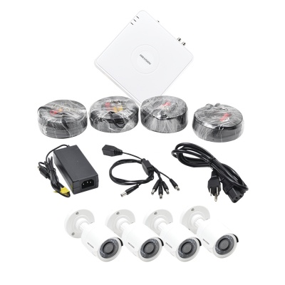 Hikvision Kit de Vigilancia HIK1080KIT4 de 4 Cámaras CCTV Bullet y 4 Canales con Grabadora