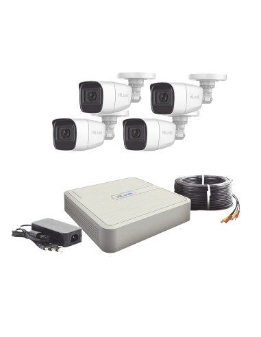 Hikvision Kit de Vigilancia HL1080PS(C) de 4 Cámaras CCTV Bullet con Grabadora de 5 Canales