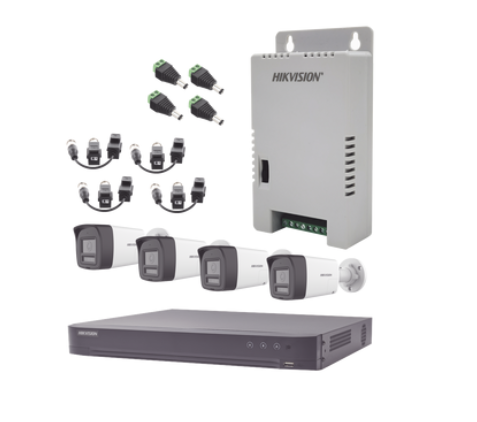 Hikvision Kit de Vigilancia KH-4K-4B-TWA de 4 Cámaras CCTV Bullet con Grabadora de 4 Canales