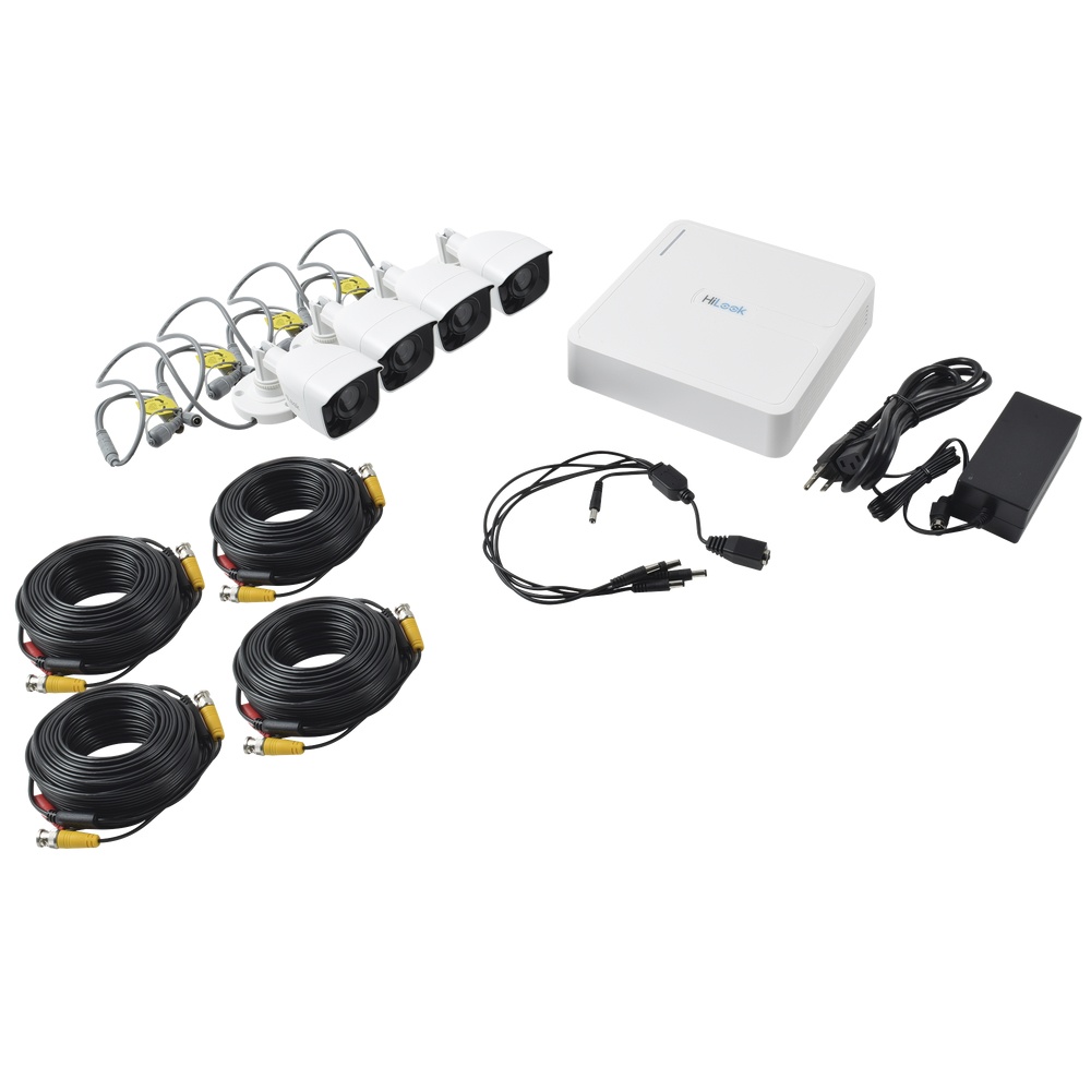 Hikvision Kit de Vigilancia KIT7204BP de 4 Cámaras CCTV Bullet y 4 Canales, con Grabadora