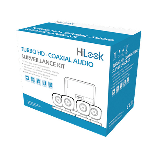 Hikvision Kit de Videovigilancia TurboHD HL1080PS de 4 Cámaras y 4 Canales, con Grabadora