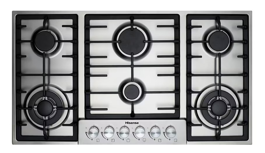 Hisense Parrilla de Gas HGH961SS, 6 Quemadores, Plata/Negro