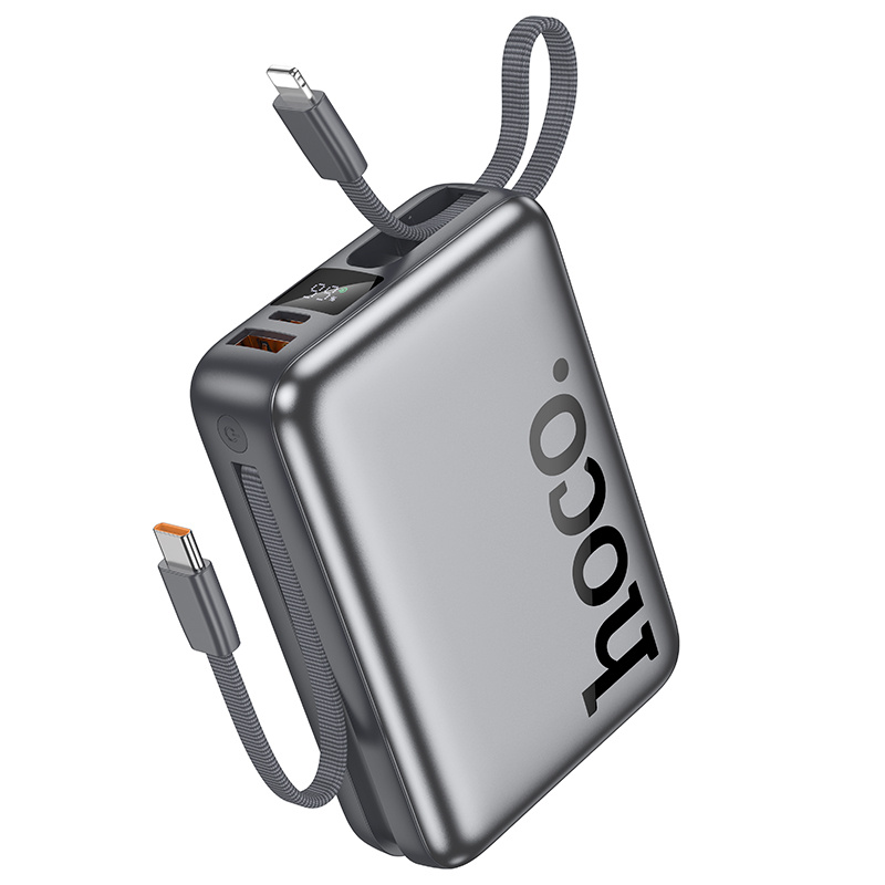 Cargador Portátil Hoco Power Bank Q39 Eminente, 20Ah, Plata